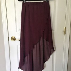 High Low Burgundy Skirt
